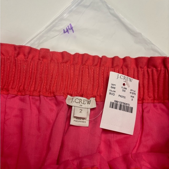 J. Crew Factory Linen-Cotton Blend City Skirt New Size 2 /XS Coral Elastic Waist - Picture 6 of 8